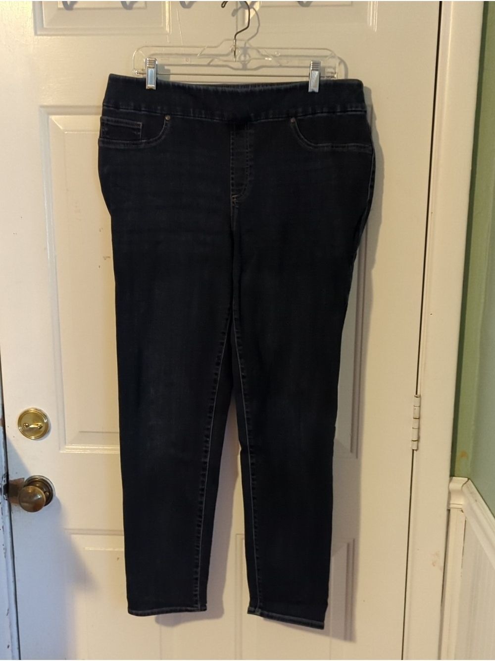 Chico's Size 2 Regular Blue Stretch Pull On Denim Jeggings Size 12 Equivalent